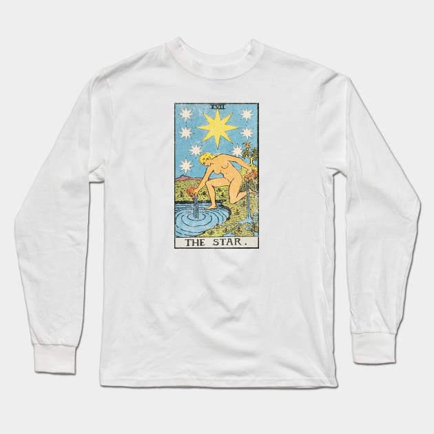 The star tarot card (distressed) Long Sleeve T-Shirt by Nate's World of Tees